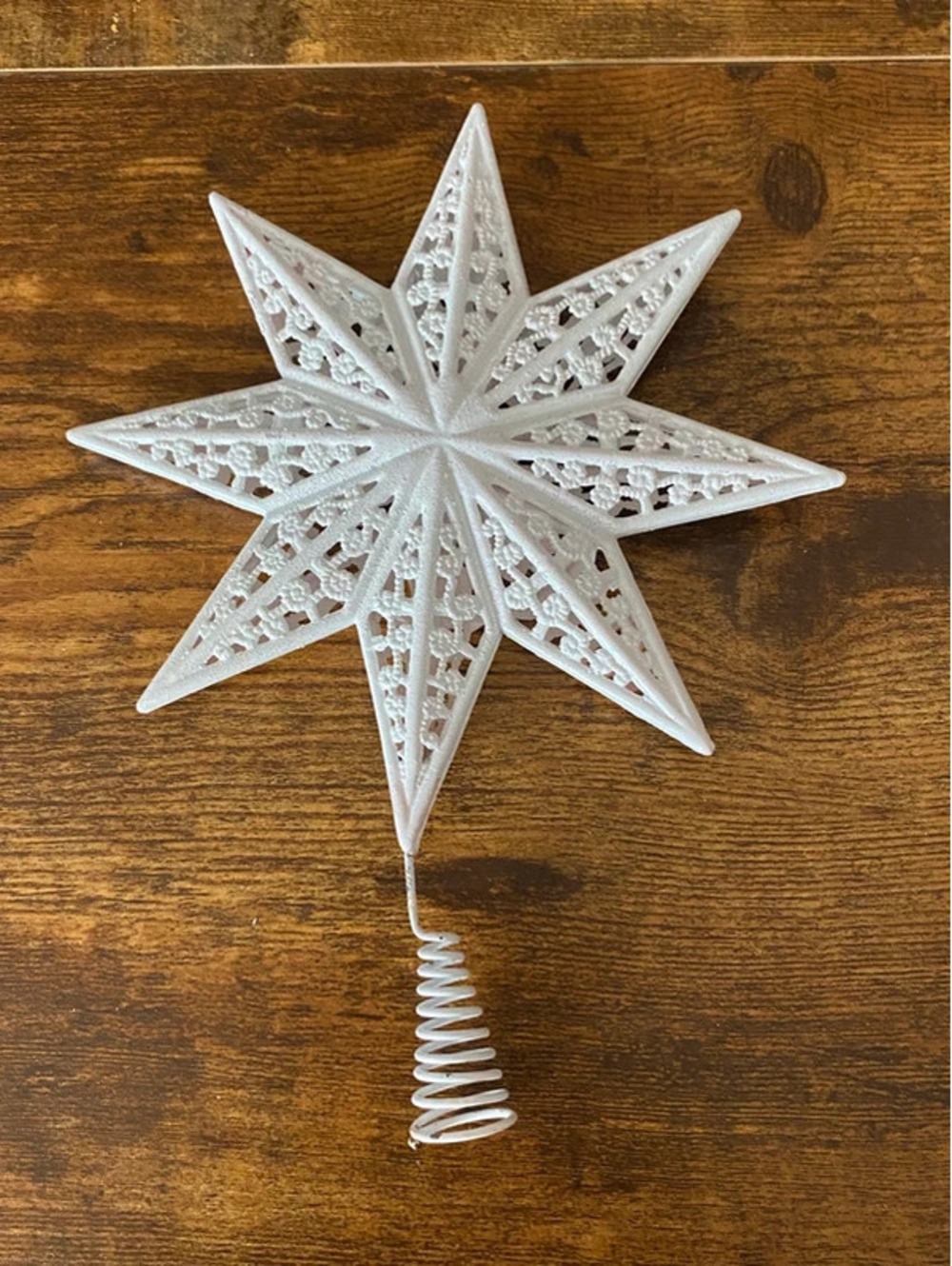 White Star Christmas Tree Topper Metal